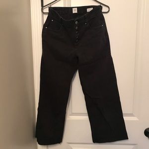 GAP Wide Leg Cropped black denim jeans